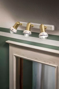 Wandlampe Metall Keramik E14 verstellbar 3-flammig