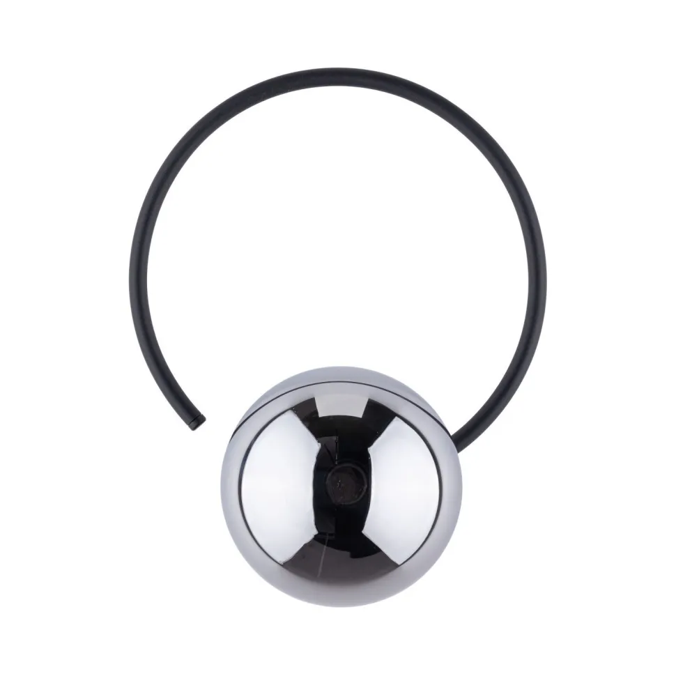 Wandlampe Metall Rauchglas G9 Schwarz Graphit Kugel Schirm