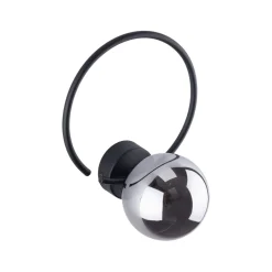 Wandlampe Metall Rauchglas G9 Schwarz Graphit Kugel Schirm