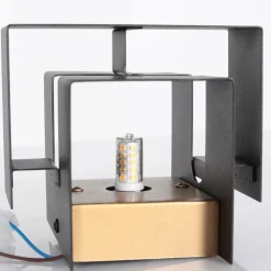 Wandlampe Metall Schwarz Gold H:13 cm inkl. G9 indirekt