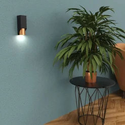 Wandlampe Metall Schwarz Kupfer B:6 cm GU10 akzentuiert