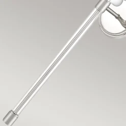Wandlampe Metall Stoff H: 67,6 cm in Nickel poliert Weiß