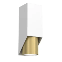 Wandlampe Metall Weiß Messing GU10 stilvoll akzentuiert