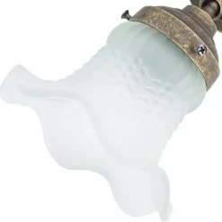 Wandlampe mit Glasschirm Floral aus Echt-Messing