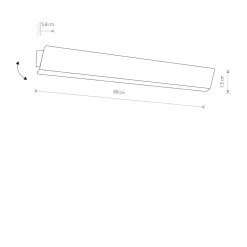 Wandlampe mit LED T8 Up Down Weiß 3000 K 1700 lm Metall