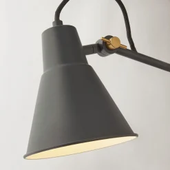 Wandlampe mit Schalter Gelenk verstellbar Grau Metall