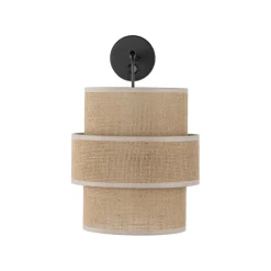 Wandlampe mit Schalter H: 33 cm Jute Metall E27 Modern