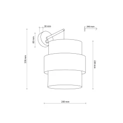 Wandlampe mit Schalter H: 33 cm Jute Metall E27 Modern