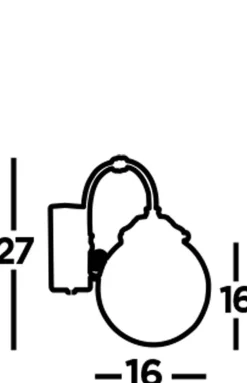 Wandlampe mit Schalter IP44 Chrom Weiß Kugelschirm Bad