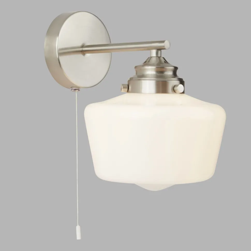 Wandlampe mit Schalter IP44 Silber Weiß Badezimmer