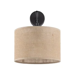 Wandlampe mit Schalter Jute E27 H: 30 cm Boho RIANNE