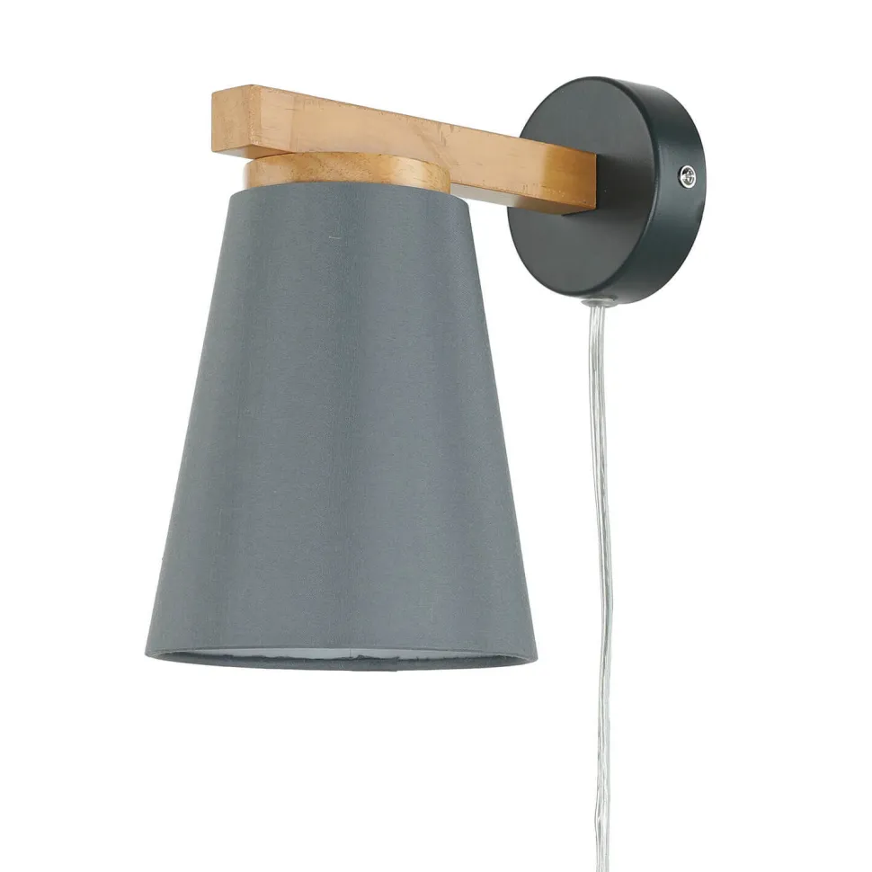 Wandlampe mit Schalter Kabel Grau Skandinavisch