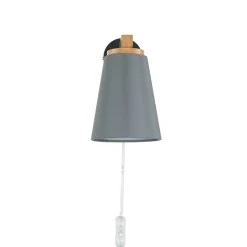 Wandlampe mit Schalter Kabel Grau Skandinavisch