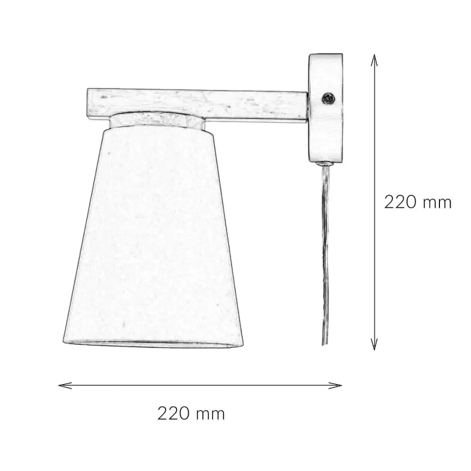 Wandlampe mit Schalter Kabel Grau Skandinavisch
