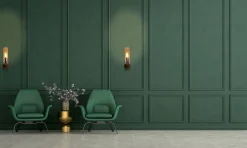 Wandlampe mit Schalter Metall Glas E27 Mokka Bernstein