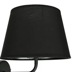 Wandlampe mit Schalter Schwarz Stoffschirm MAJA