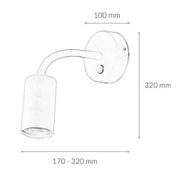 Wandlampe mit Schalter Weiß verstellbar Lesearm GU10