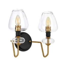 Wandlampe mit Schirm Metall Glas Klassisch MAIYA