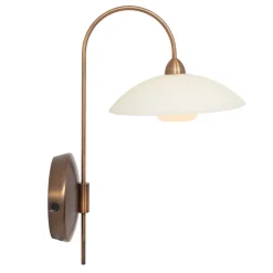 Wandlampe mit Stecker dimmbar Glas Metall inkl. G9