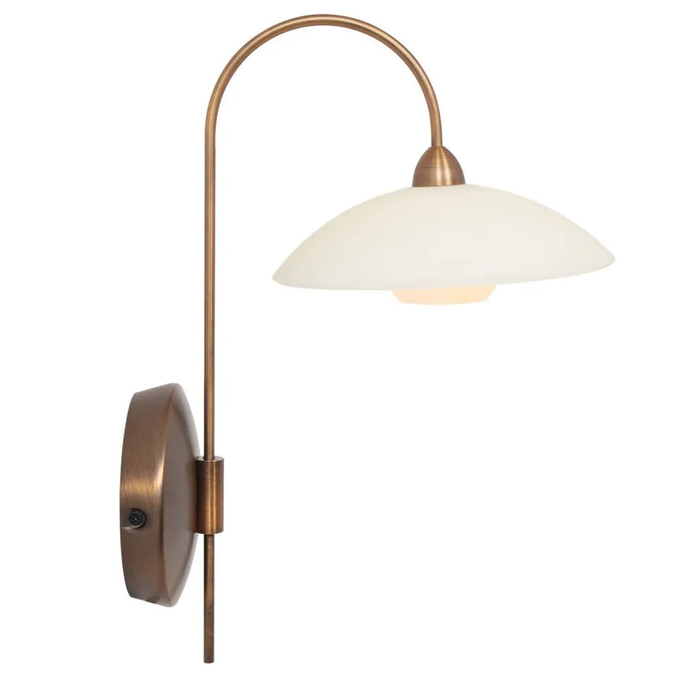 Wandlampe mit Stecker dimmbar Glas Metall inkl. G9