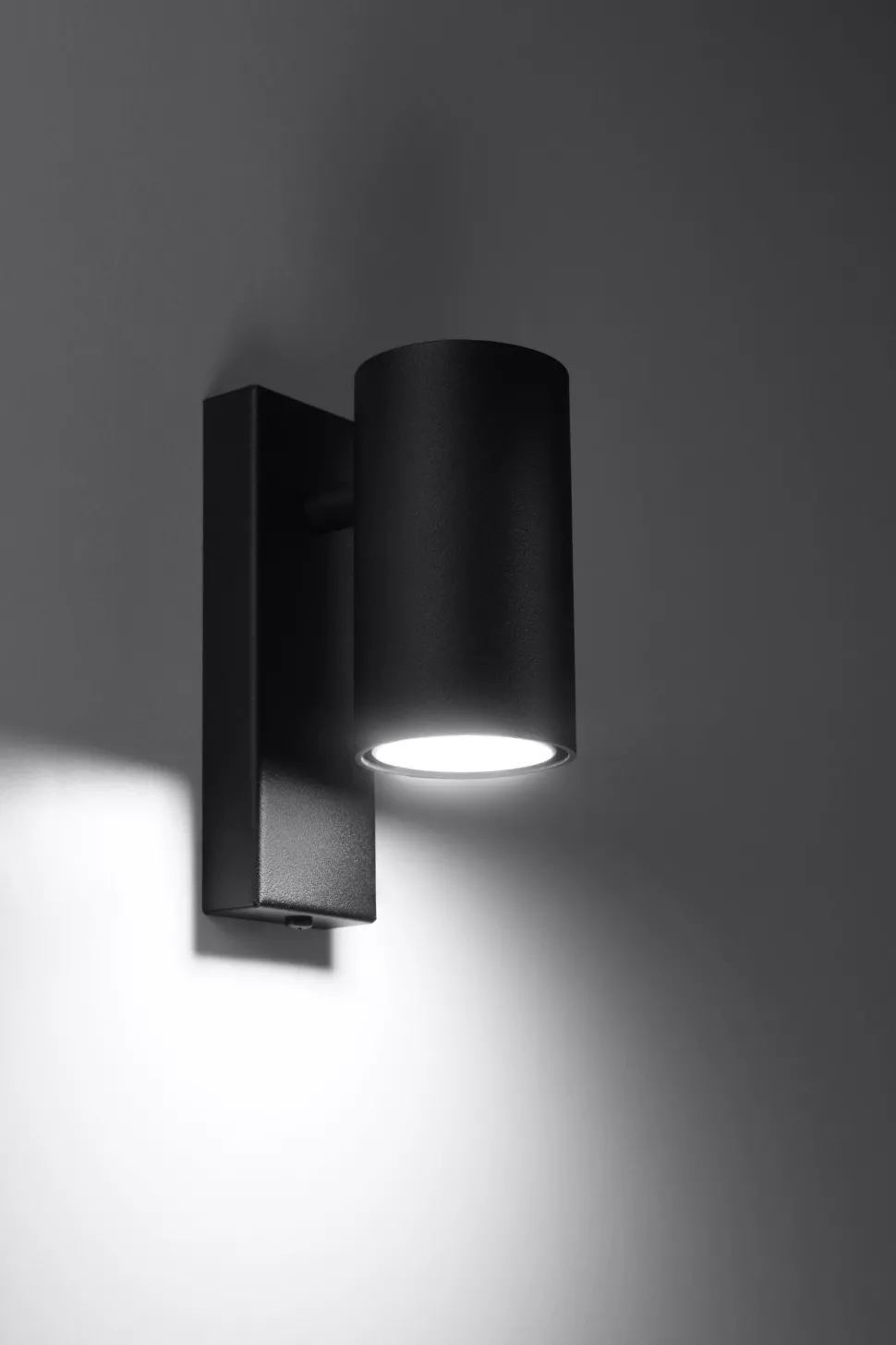 Wandlampe Modern klein Schwarz Metall GU10 Downlight