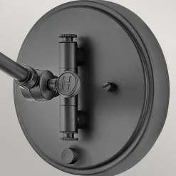 Wandlampe Rattan Metall Gelenkarm schwenkbar E27 zum Lesen