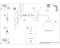 Wandlampe Rauchglas Modern elegant ALPHERG
