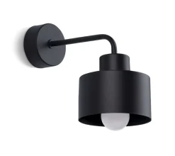 Wandlampe Retro Metall Schwarz für E27 innen TISA