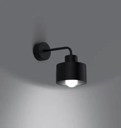 Wandlampe Retro Metall Schwarz für E27 innen TISA