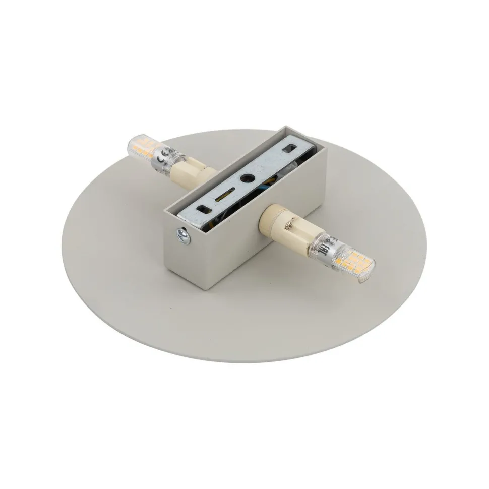 Wandlampe rund Ø 20 cm klein Metall Beige 2x G9 indirekt