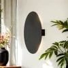 Wandlampe rund flach Ø 20 cm Modern Metall Schwarz