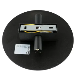 Wandlampe rund flach Ø 20 cm Modern Metall Schwarz