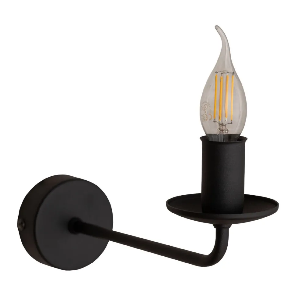 Wandlampe Rustikal Metall Schwarz für E27 dekorativ