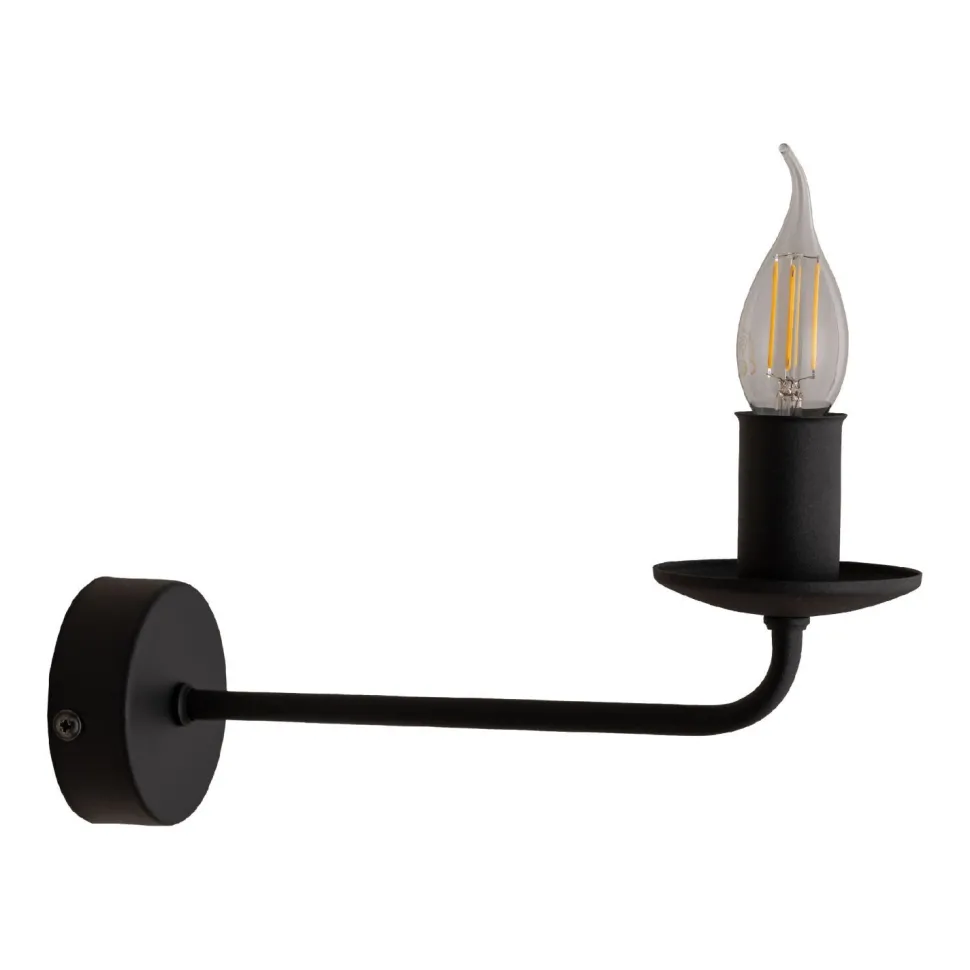 Wandlampe Rustikal Metall Schwarz für E27 dekorativ