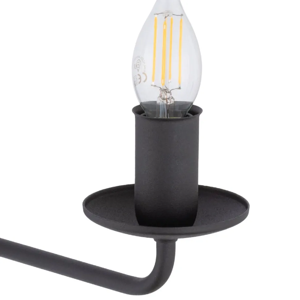 Wandlampe Rustikal Metall Schwarz für E27 dekorativ
