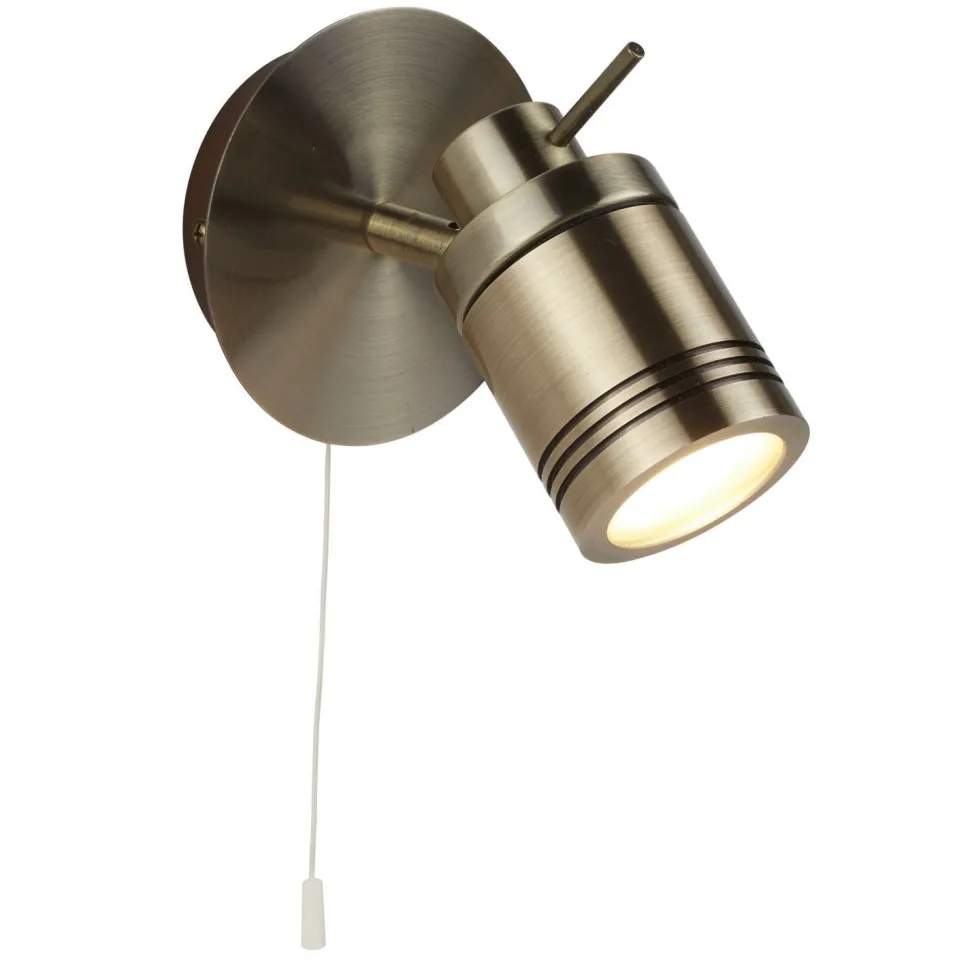 Wandlampe Schalter in Messing Antik IP44 GU10 Ø 10 cm Bad