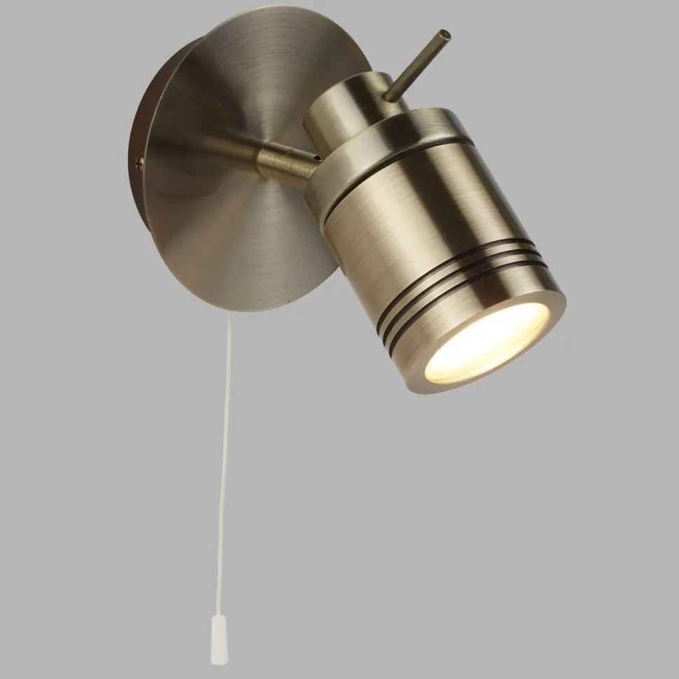 Wandlampe Schalter in Messing Antik IP44 GU10 Ø 10 cm Bad