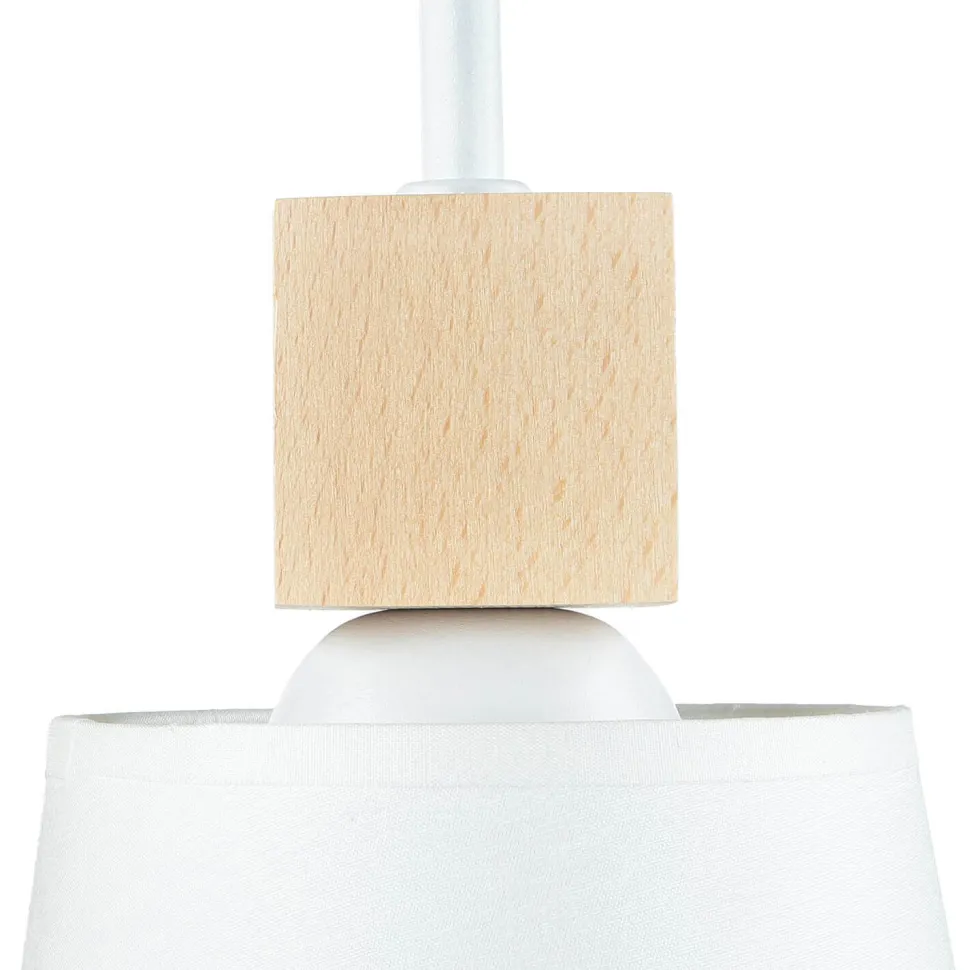 Wandlampe Schirm Weiß Holz Skandinavisch REILLY