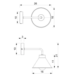 Wandlampe Schwarz Gold E27 Metall Loft Design