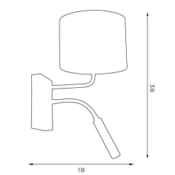 Wandlampe Schwarz Gold Stoff Lesearm E27 G9 wohnlich