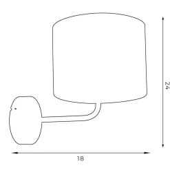 Wandlampe Schwarz Gold Stoff Metall H:23 cm wohnlich