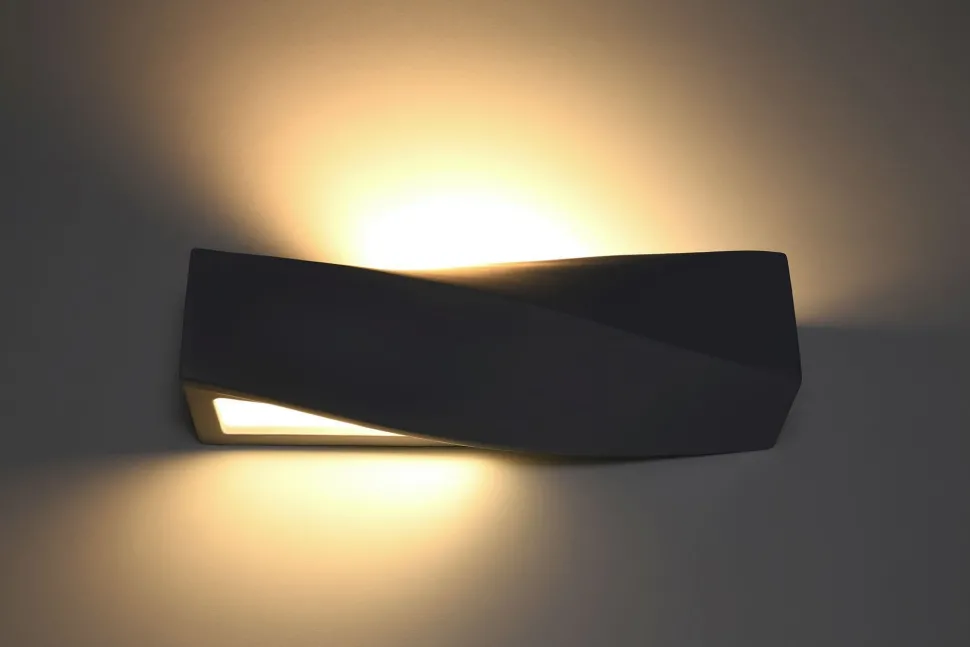 Wandlampe Schwarz Keramik Glas 42 cm Up Down indirekt