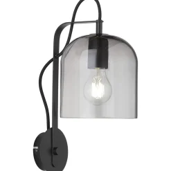 Wandlampe Schwarz Metall Glas Modern E27 VASYA