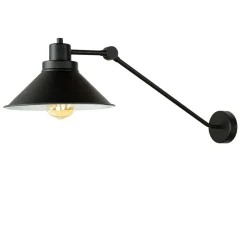 Wandlampe Schwarz Metall verstellbar XXL E27