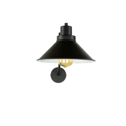 Wandlampe Schwarz Metall verstellbar XXL E27