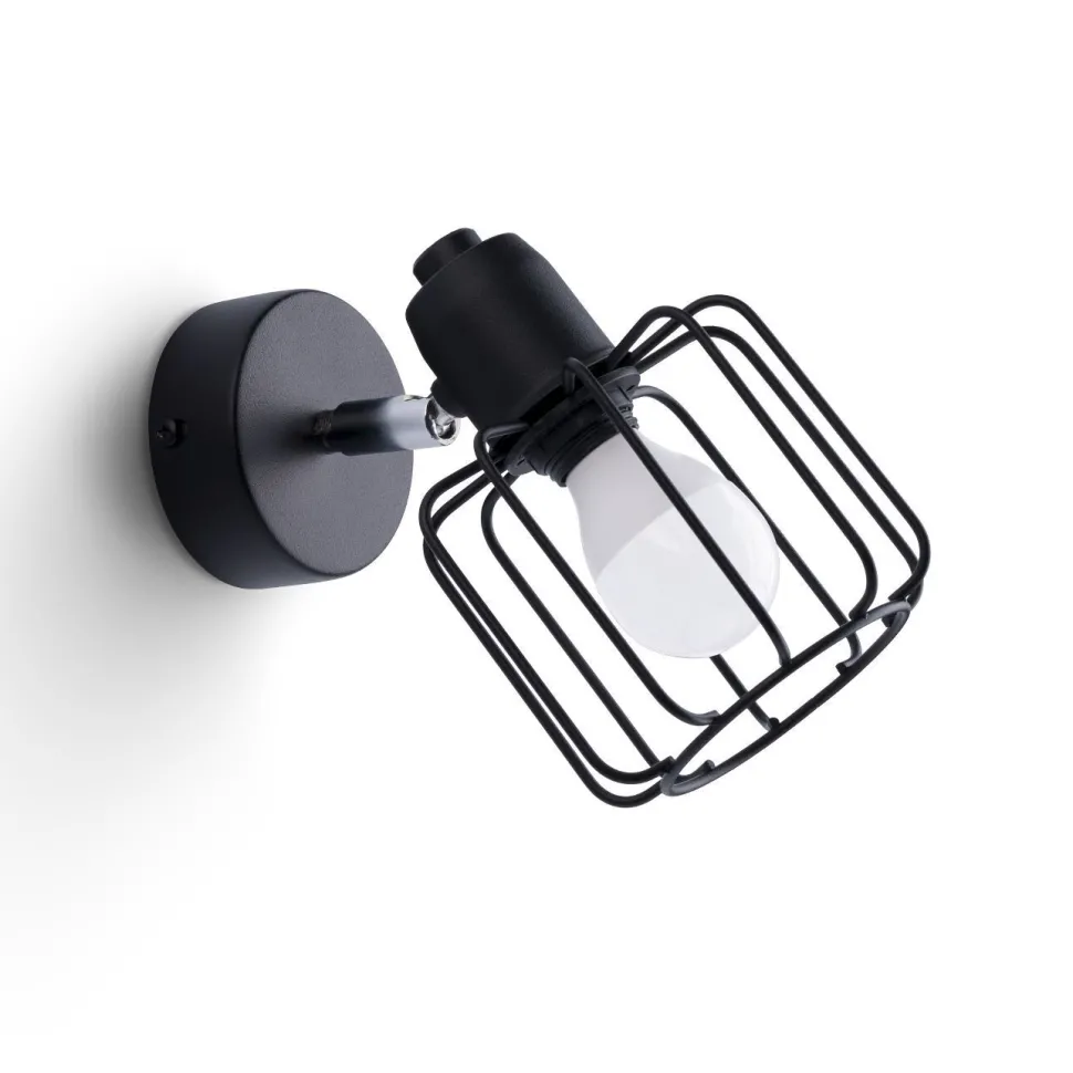 Wandlampe Schwarz schwenkbar klein Retro E14