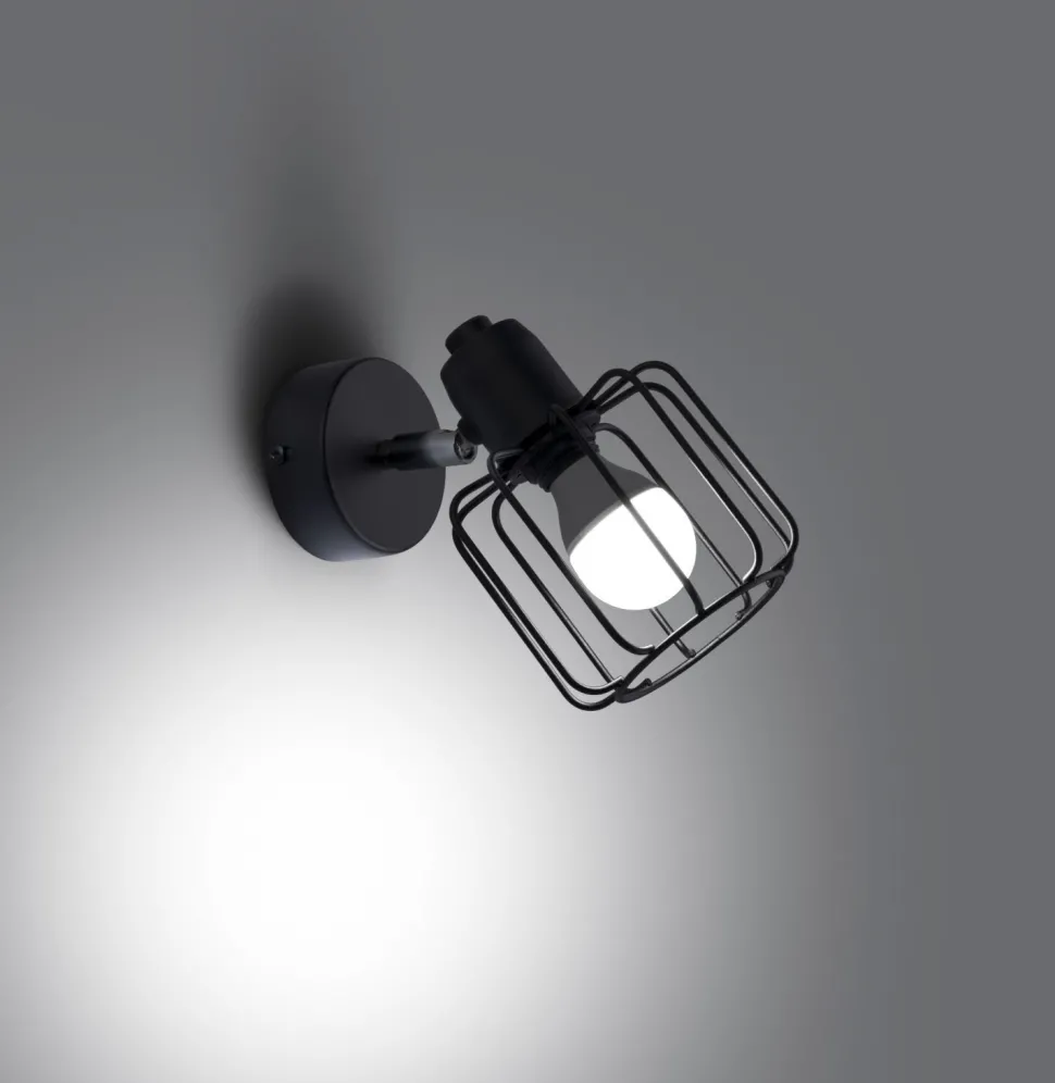 Wandlampe Schwarz schwenkbar klein Retro E14