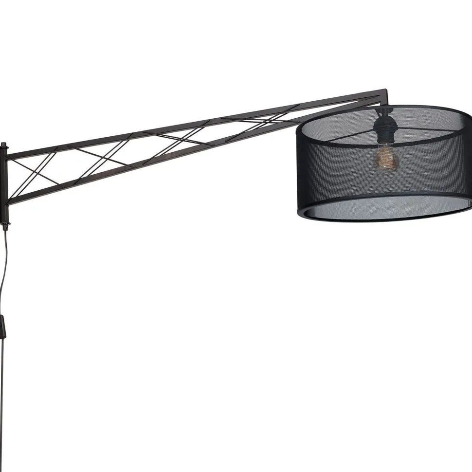 Wandlampe Schwarz T:118 cm E27 mit Schalter Wandleuchte