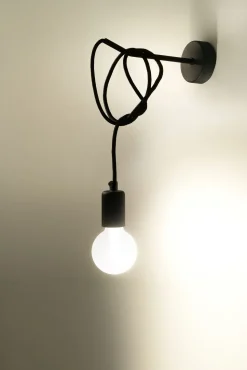 Wandlampe Schwarz verstellbar H: bis 1 m E27