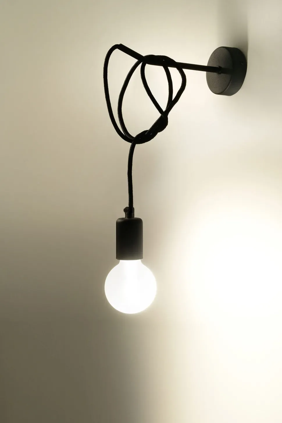 Wandlampe Schwarz verstellbar H: bis 1 m E27